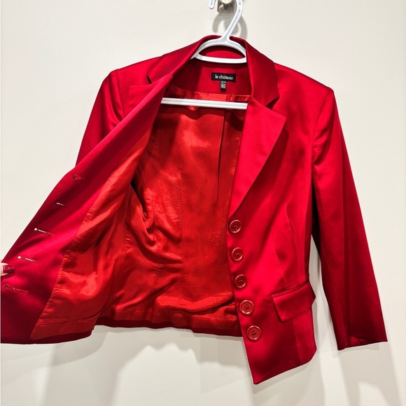 Vintage Le Chateau Red Tailored Blazer Size XS - Picture 5 of 11
